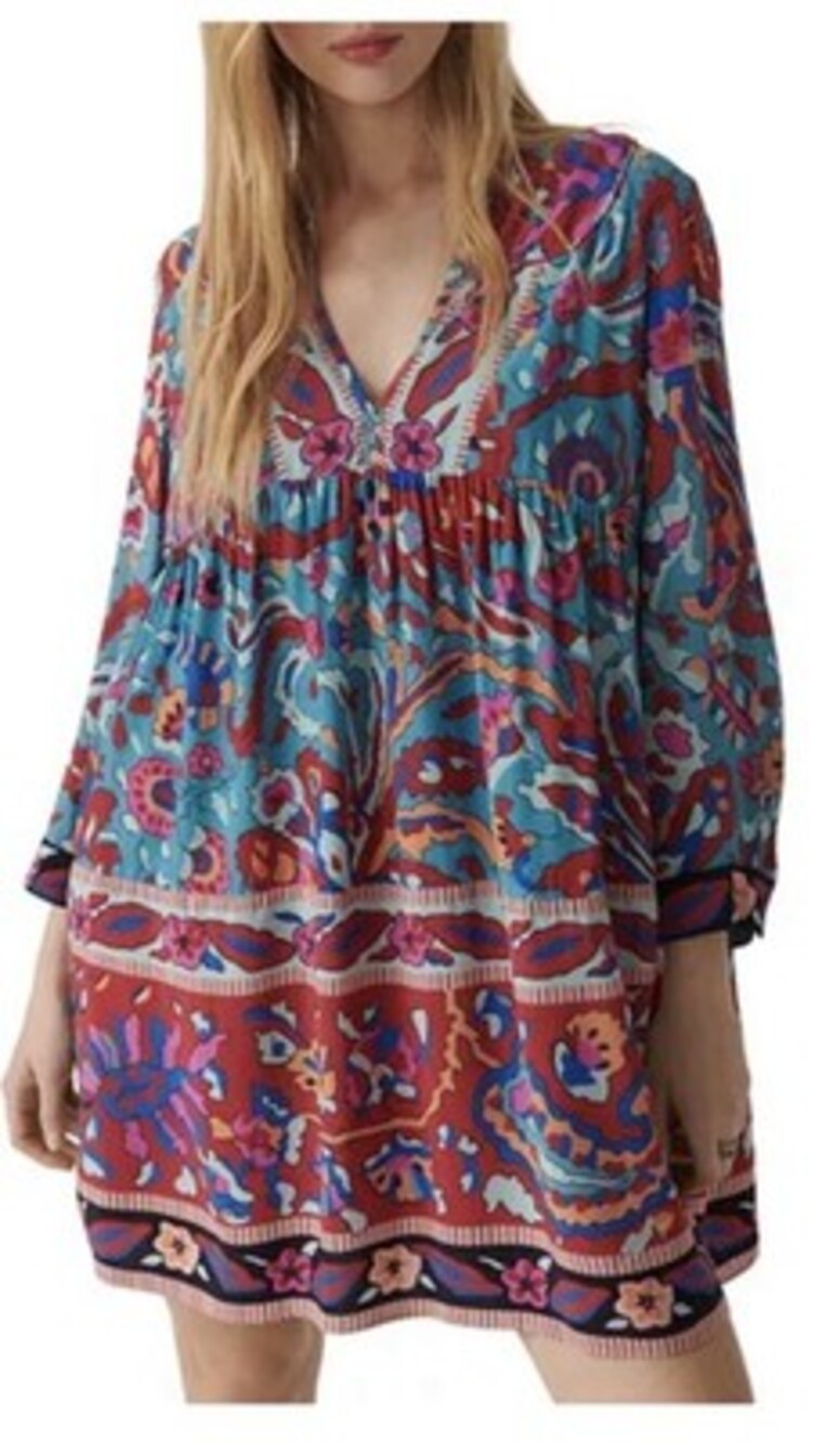 ba&sh l Maureen Floral Border Print Dress M